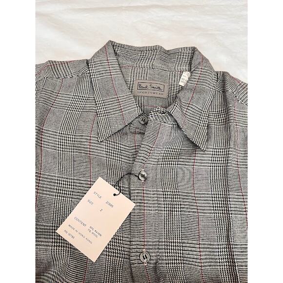 New Paul Smith Shirt Black Cream Red Plaid Button Down Shirt - Picture 5 of 8